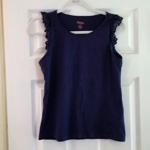 Hatley flutter sleeve navy blue top S